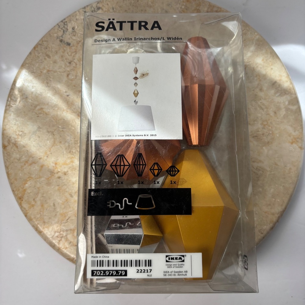SET OF 2 IKEA SATTRA‎ Pendant Lamp Decoration Gold Copper Silver 702.979.79 NEW